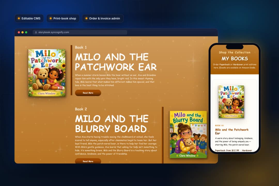 Storybook Author Website & Print Shop