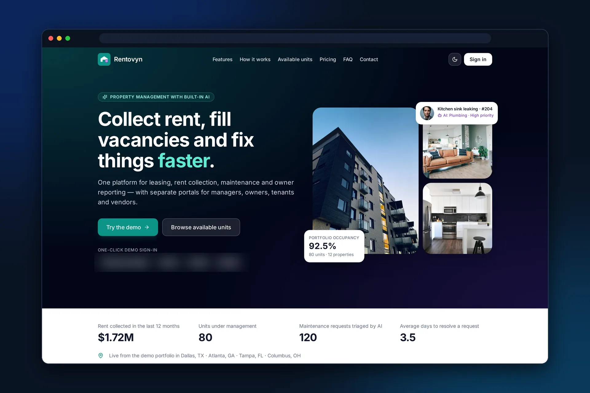 Marketing home page